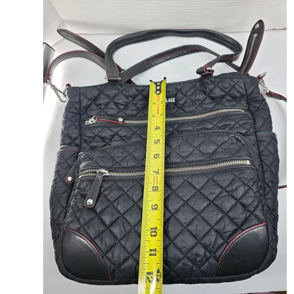 MZ Wallace‎ Crosby Black Quilted Nylon Tote, Shoulder Bag Convertible Crossbody - Picture 7 of 7